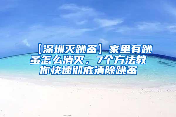 【深圳滅跳蚤】家里有跳蚤怎么消滅，7個(gè)方法教你快速徹底清除跳蚤