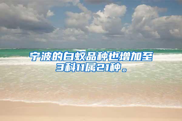 寧波的白蟻品種也增加至3科11屬21種。