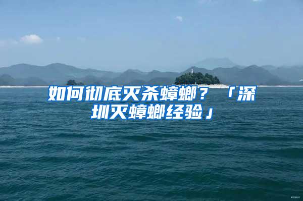 如何徹底滅殺蟑螂？「深圳滅蟑螂經(jīng)驗(yàn)」