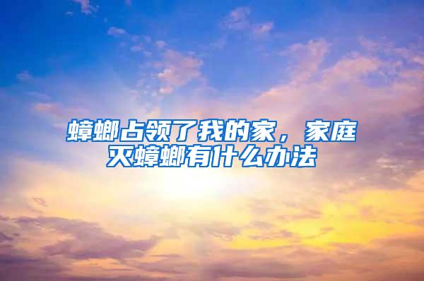 蟑螂占領(lǐng)了我的家，家庭滅蟑螂有什么辦法