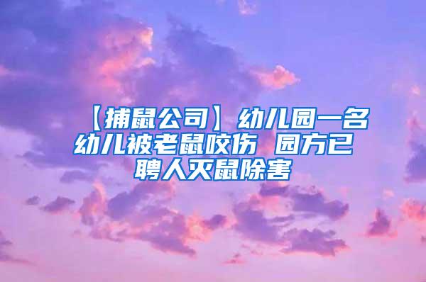 【捕鼠公司】幼兒園一名幼兒被老鼠咬傷 園方已聘人滅鼠除害