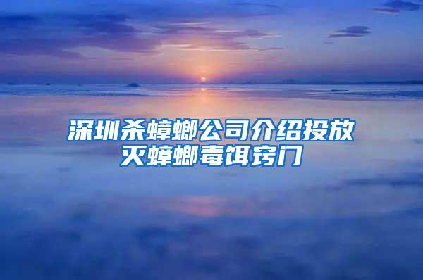 深圳殺蟑螂公司介紹投放滅蟑螂毒餌竅門