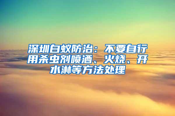 深圳白蟻防治：不要自行用殺蟲劑噴灑、火燒、開水淋等方法處理