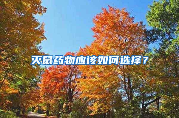 滅鼠藥物應(yīng)該如何選擇？