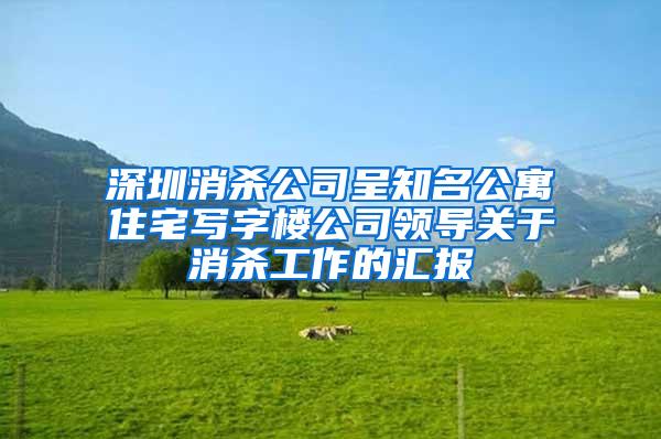 深圳消殺公司呈知名公寓住宅寫字樓公司領(lǐng)導(dǎo)關(guān)于消殺工作的匯報