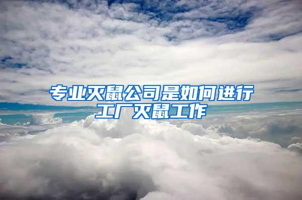 專業(yè)滅鼠公司是如何進(jìn)行工廠滅鼠工作