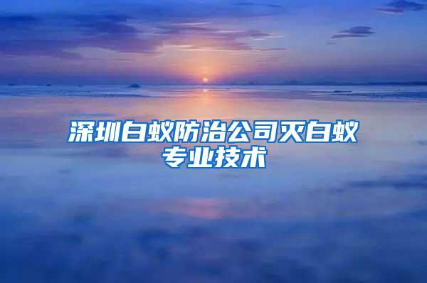 深圳白蟻防治公司滅白蟻專業(yè)技術(shù)