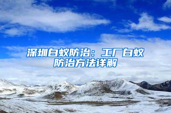 深圳白蟻防治：工廠白蟻防治方法詳解