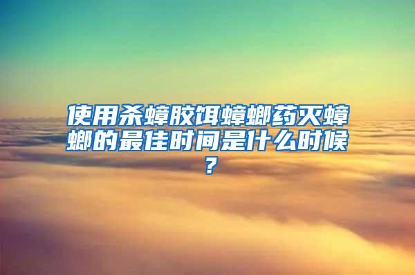 使用殺蟑膠餌蟑螂藥滅蟑螂的最佳時(shí)間是什么時(shí)候？