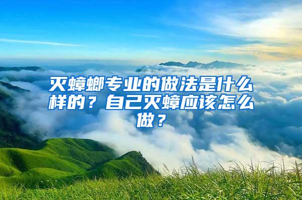 滅蟑螂專業(yè)的做法是什么樣的？自己滅蟑應(yīng)該怎么做？