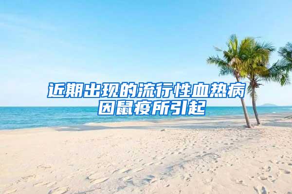 近期出現(xiàn)的流行性血熱病 因鼠疫所引起