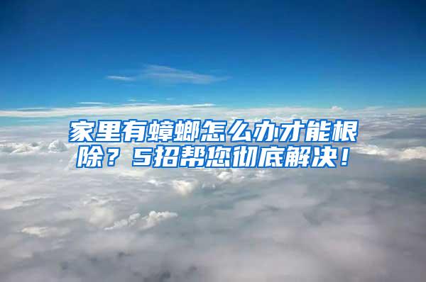 家里有蟑螂怎么辦才能根除？5招幫您徹底解決！