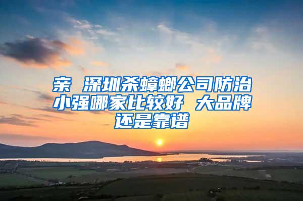 親 深圳殺蟑螂公司防治小強(qiáng)哪家比較好 大品牌還是靠譜