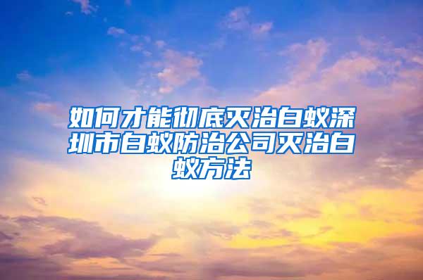 如何才能徹底滅治白蟻深圳市白蟻防治公司滅治白蟻方法