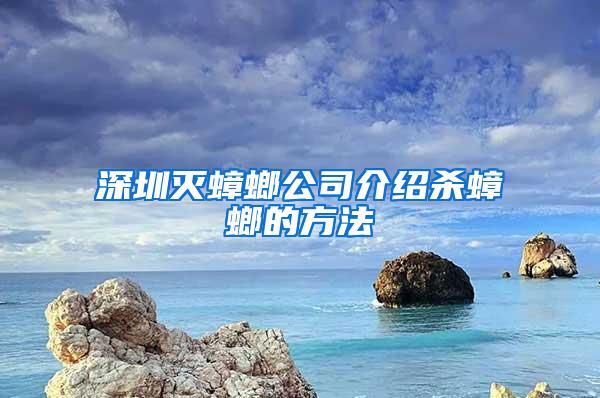 深圳滅蟑螂公司介紹殺蟑螂的方法