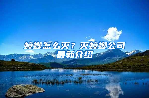 蟑螂怎么滅？滅蟑螂公司最新介紹