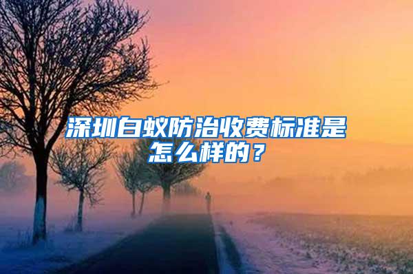 深圳白蟻防治收費標準是怎么樣的？