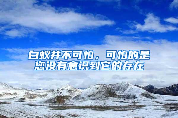 白蟻并不可怕，可怕的是您沒有意識到它的存在