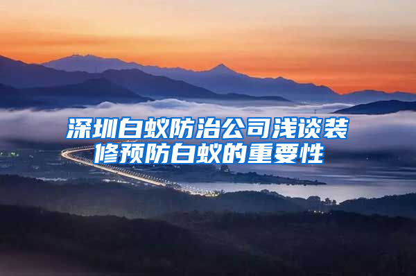 深圳白蟻防治公司淺談裝修預(yù)防白蟻的重要性